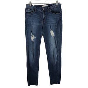 KanCan‎ Jeans Estilo Style MT1026 Distressed Skinny Womens Size 28 Mid Rise Blue